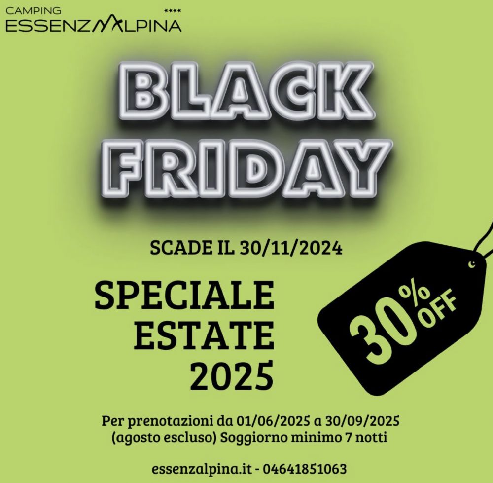 Fino al 30/11 prenoti la vacanza 2025 con il 30% di sconto!