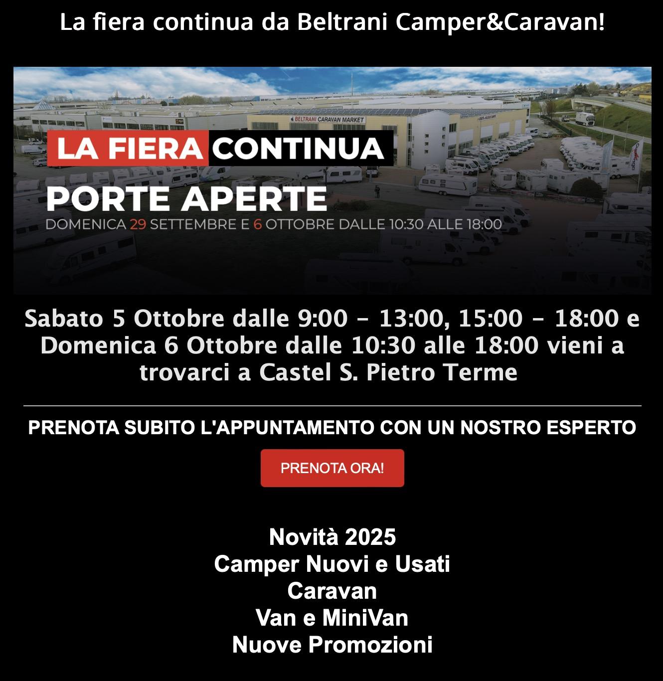 La fiera continua da Beltrani Camper & Caravan!